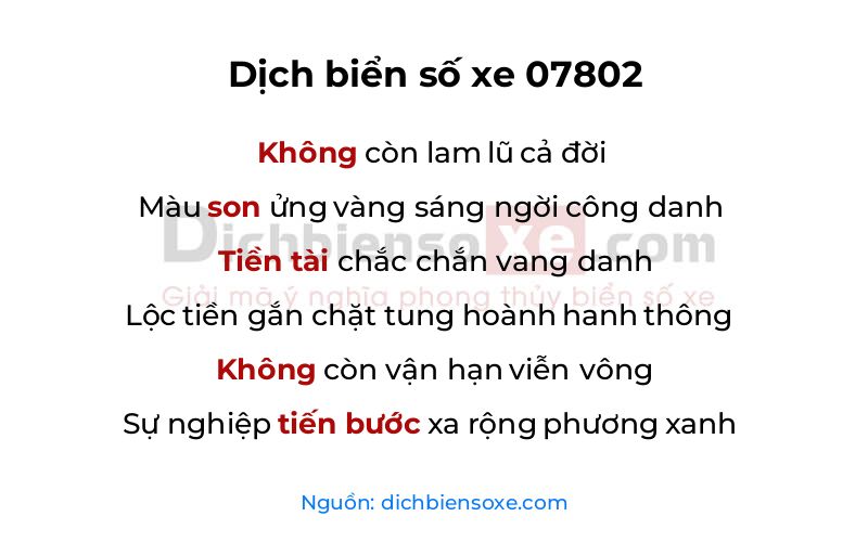 Dịch thơ biển số 07802