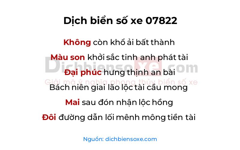 Dịch thơ biển số 07822