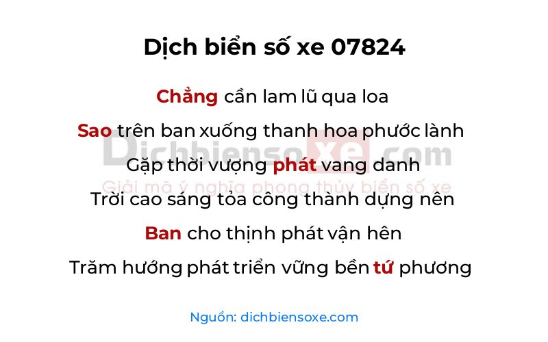 Dịch thơ biển số 07824