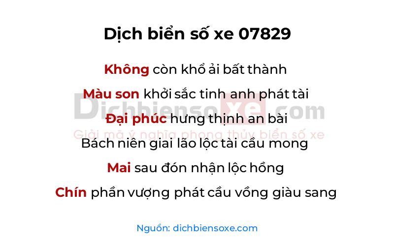 Dịch thơ biển số 07829