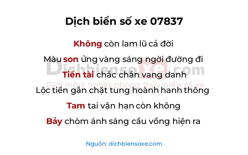 Dịch thơ biển số 07837