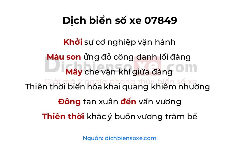 Dịch thơ biển số 07849