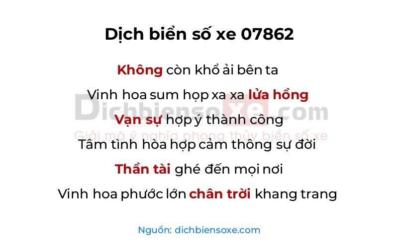 Dịch thơ biển số 07862
