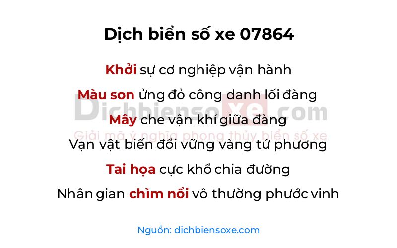Dịch thơ biển số 07864