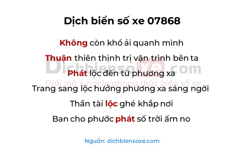 Dịch thơ biển số 07868
