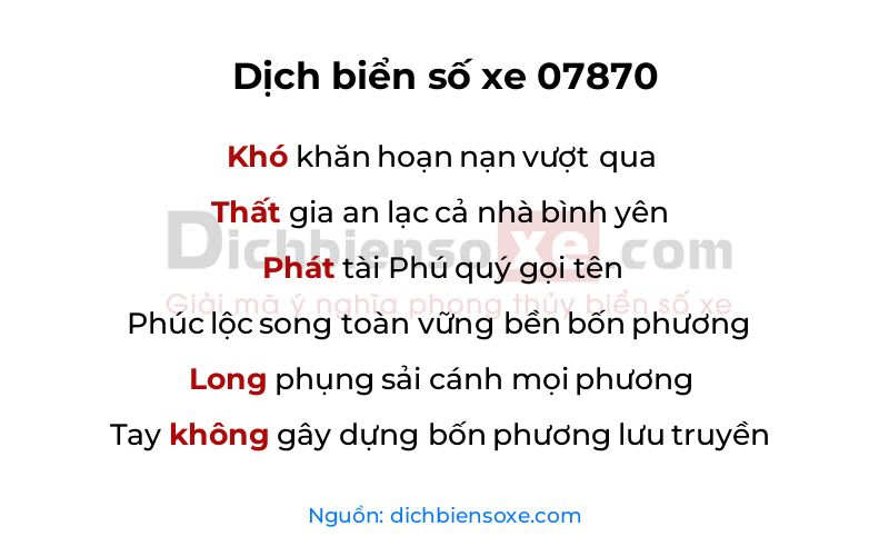 Dịch thơ biển số 07870