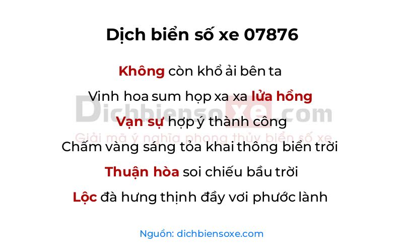 Dịch thơ biển số 07876