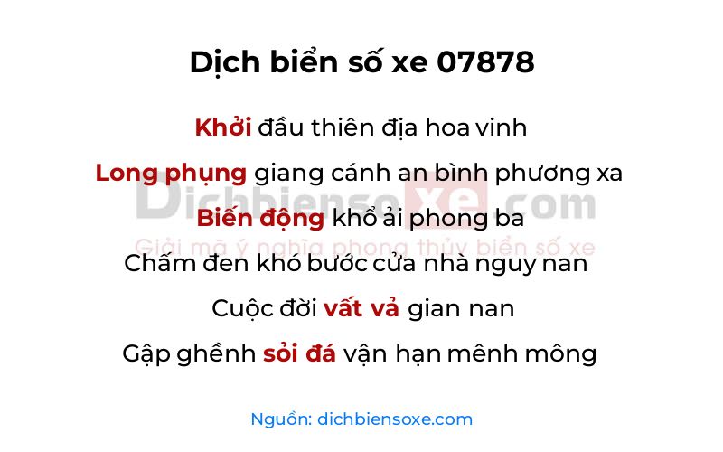Dịch thơ biển số 07878