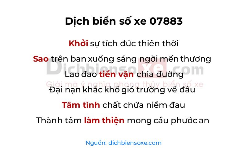 Dịch thơ biển số 07883