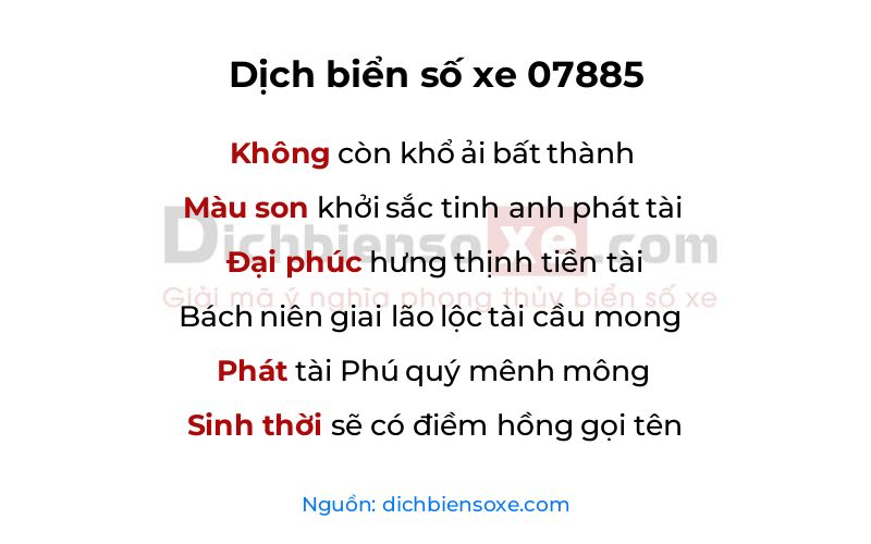 Dịch thơ biển số 07885