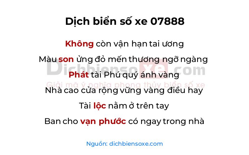 Dịch thơ biển số 07888