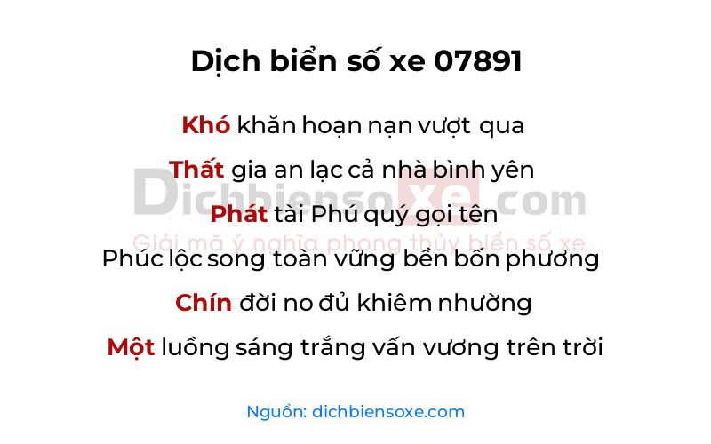 Dịch thơ biển số 07891