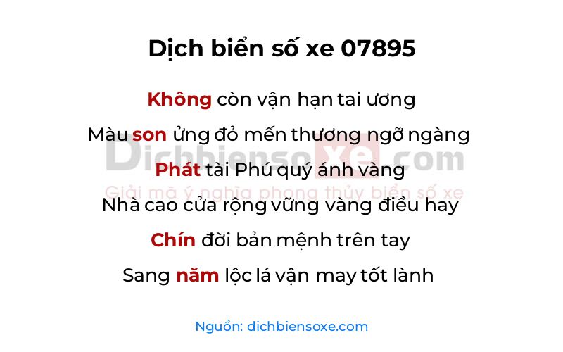 Dịch thơ biển số 07895