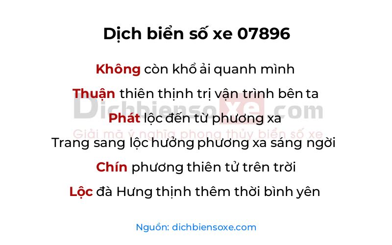 Dịch thơ biển số 07896