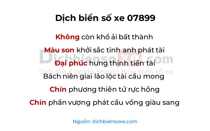 Dịch thơ biển số 07899