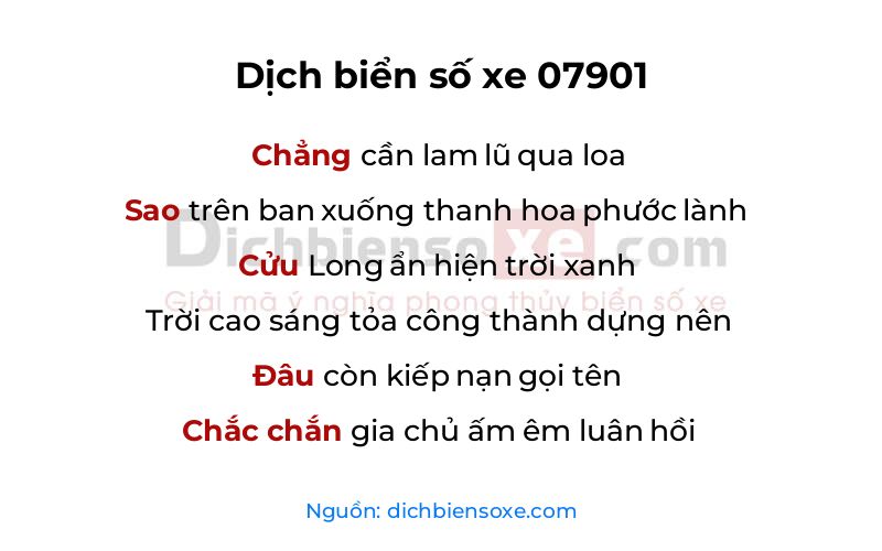 Dịch thơ biển số 07901