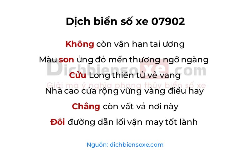 Dịch thơ biển số 07902