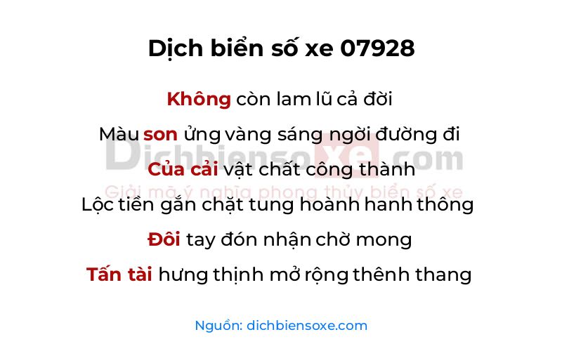 Dịch thơ biển số 07928