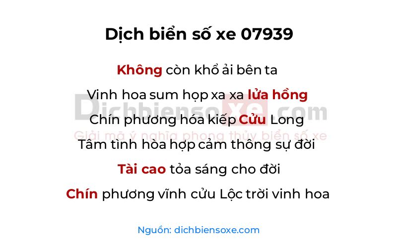 Dịch thơ biển số 07939