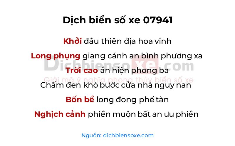 Dịch thơ biển số 07941