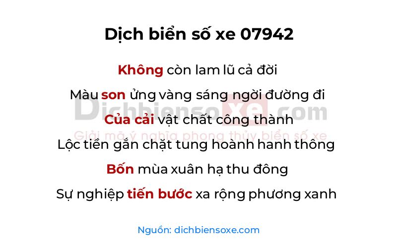 Dịch thơ biển số 07942