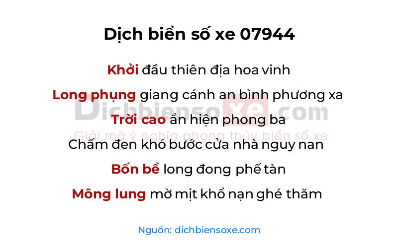 Dịch thơ biển số 07944