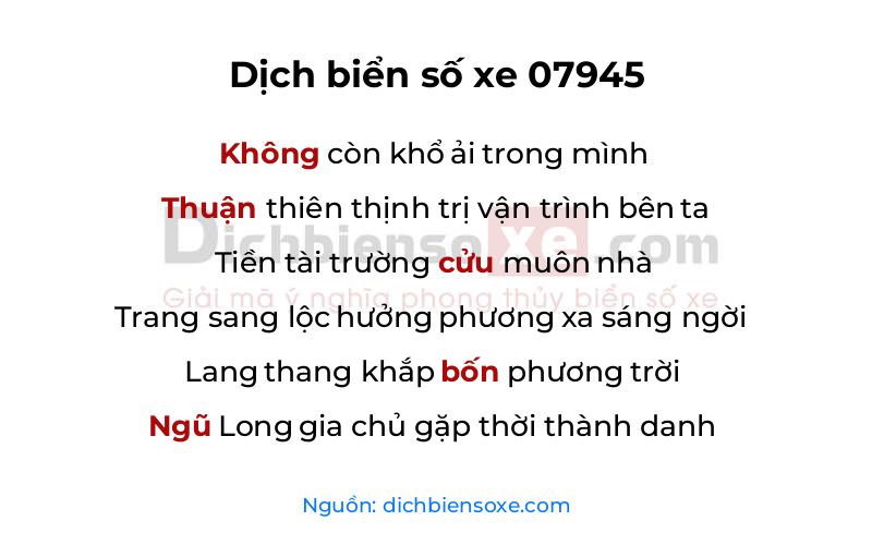 Dịch thơ biển số 07945