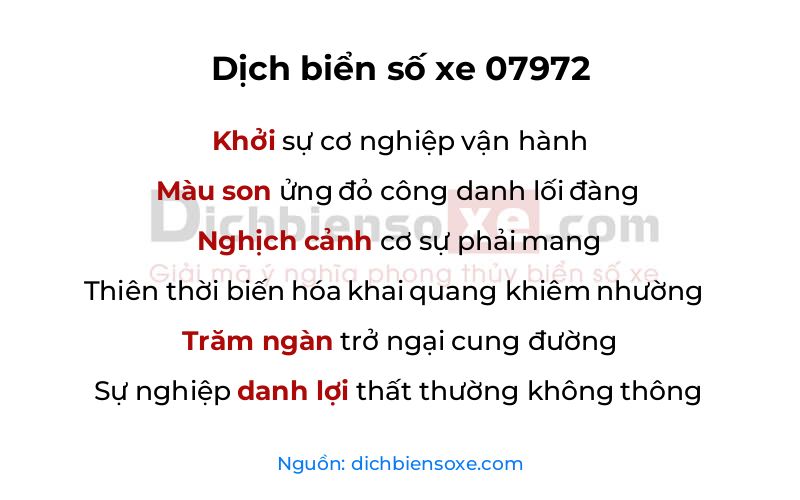 Dịch thơ biển số 07972