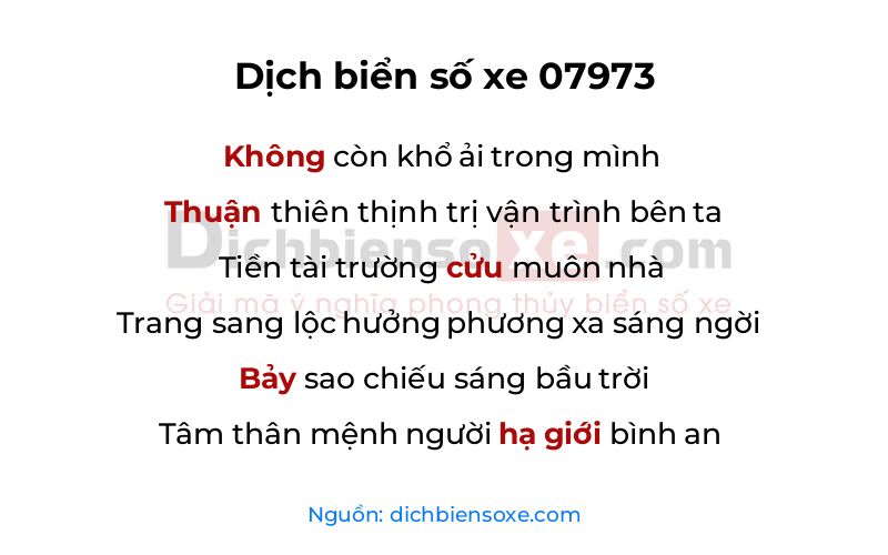 Dịch thơ biển số 07973