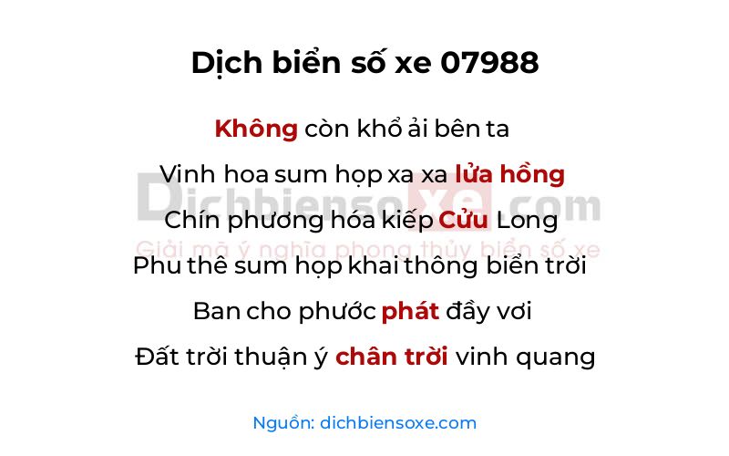 Dịch thơ biển số 07988