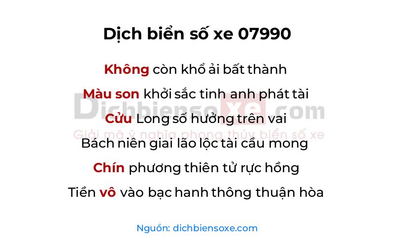Dịch thơ biển số 07990