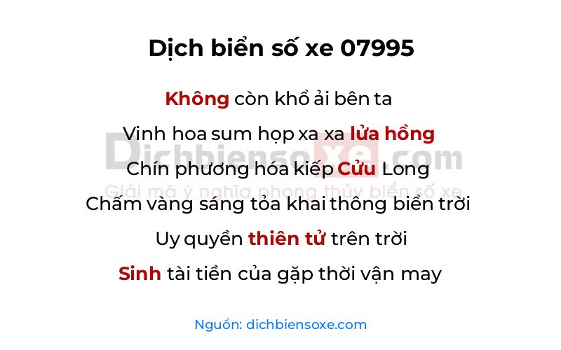 Dịch thơ biển số 07995