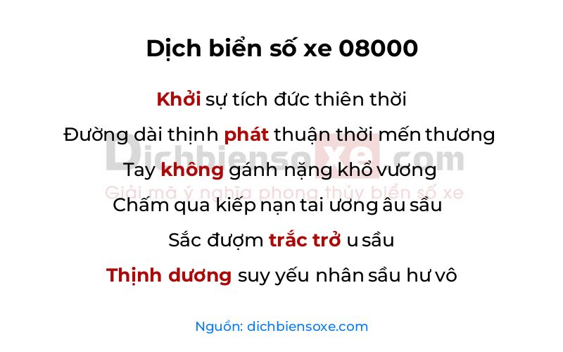 Dịch thơ biển số 08000