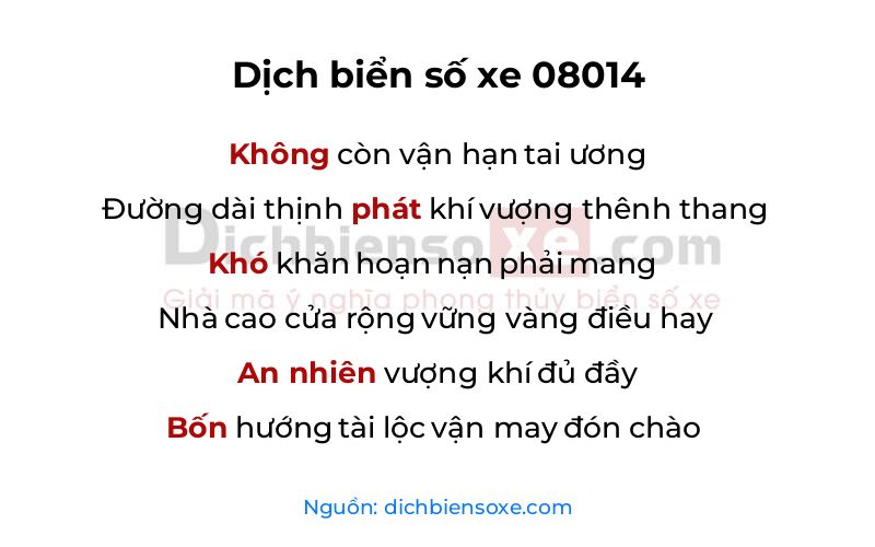 Dịch thơ biển số 08014