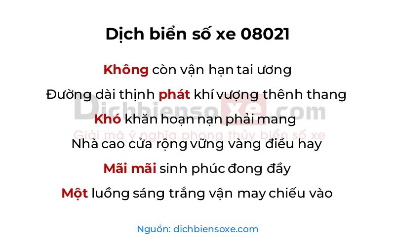 Dịch thơ biển số 08021
