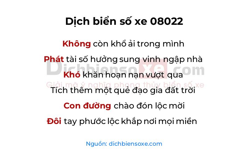 Dịch thơ biển số 08022