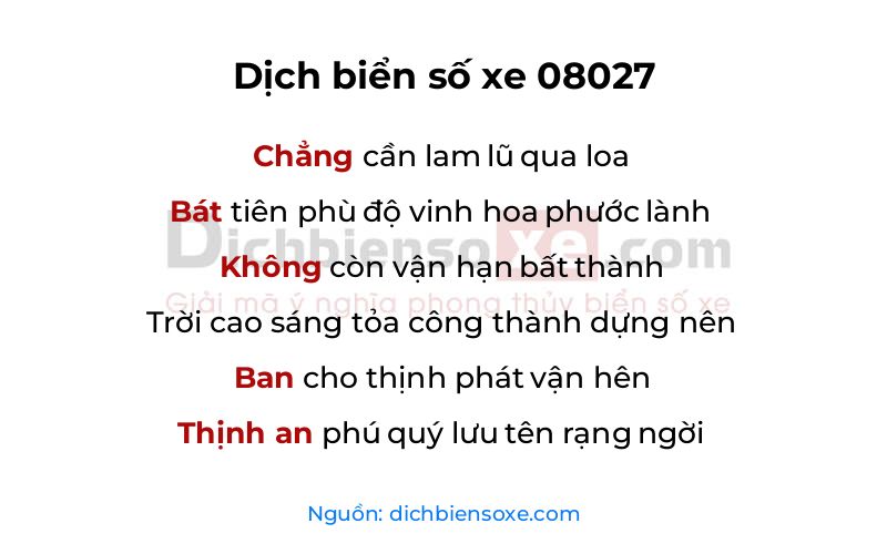 Dịch thơ biển số 08027