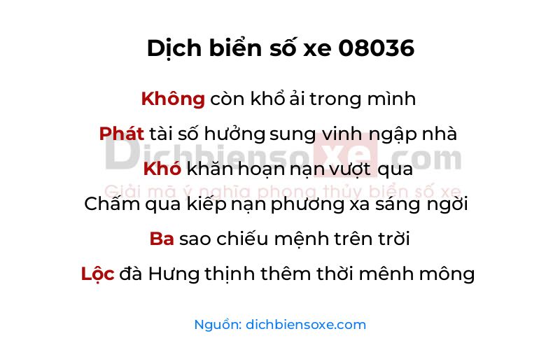 Dịch thơ biển số 08036