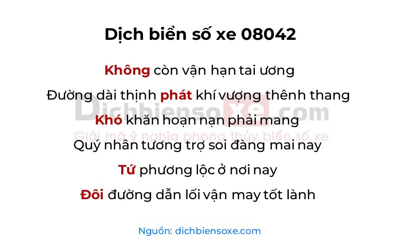 Dịch thơ biển số 08042