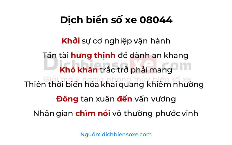 Dịch thơ biển số 08044