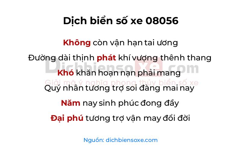 Dịch thơ biển số 08056