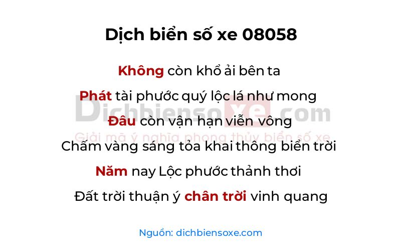 Dịch thơ biển số 08058