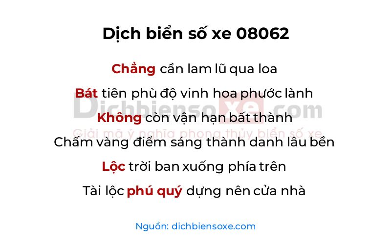 Dịch thơ biển số 08062