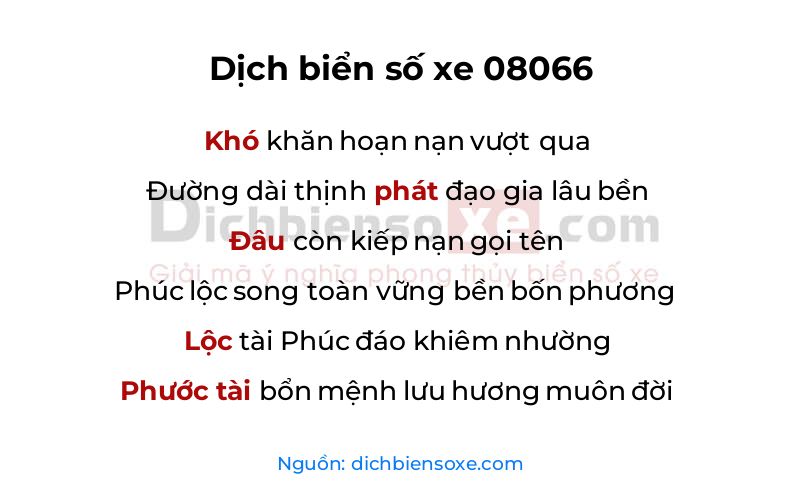 Dịch thơ biển số 08066
