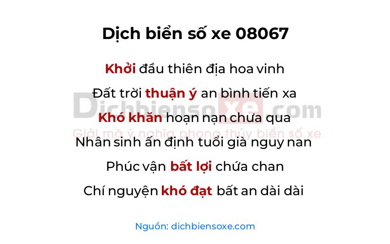 Dịch thơ biển số 08067