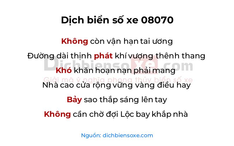Dịch thơ biển số 08070