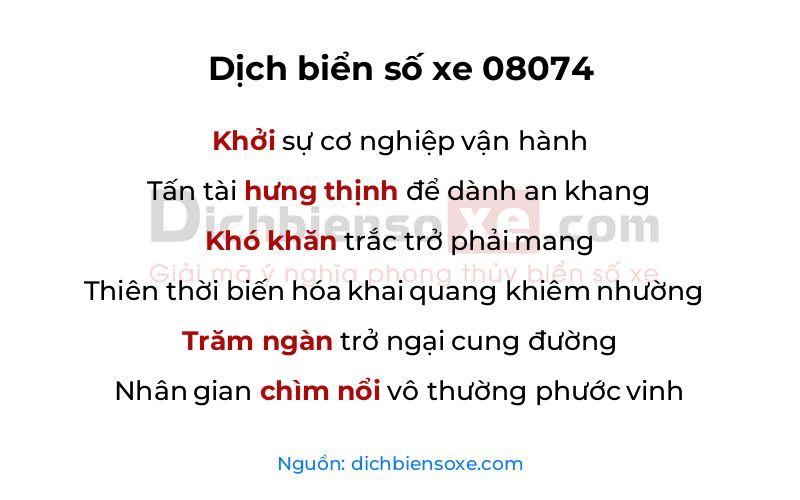 Dịch thơ biển số 08074