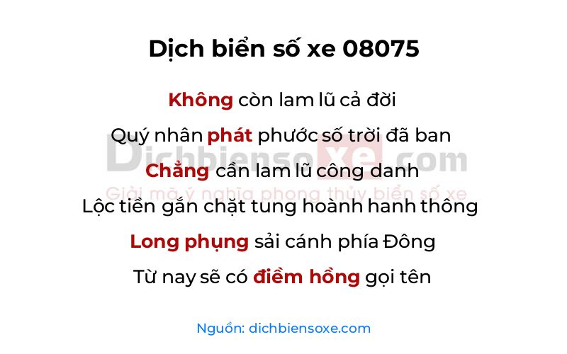 Dịch thơ biển số 08075