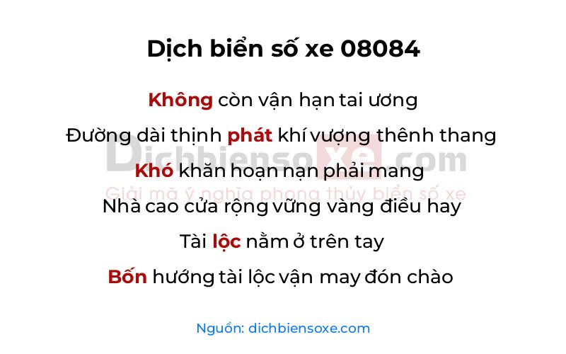 Dịch thơ biển số 08084