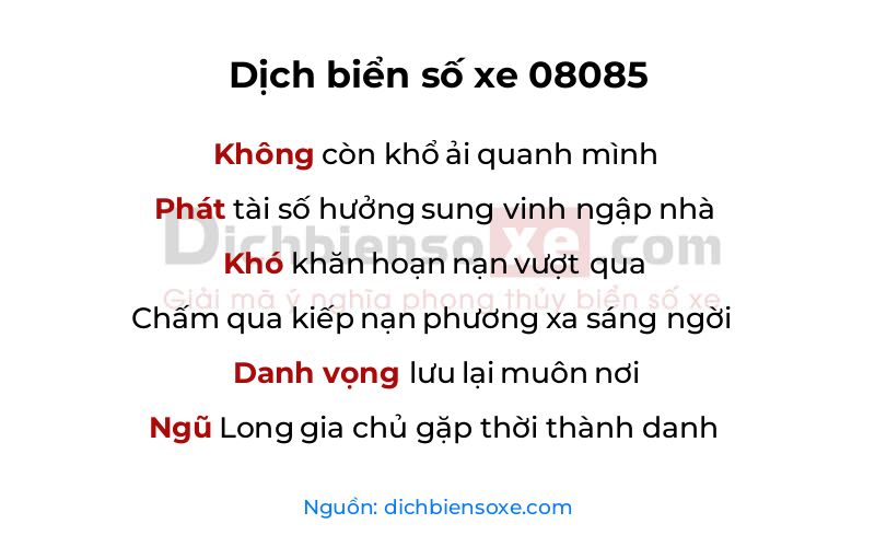 Dịch thơ biển số 08085